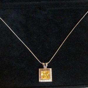 Brighton silver and “canary yellow” necklace